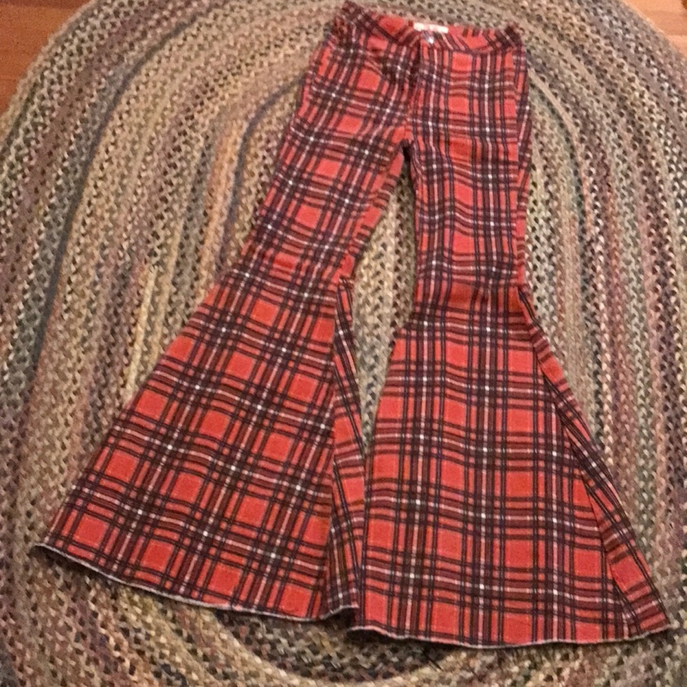 Free People plaid bell bottoms
